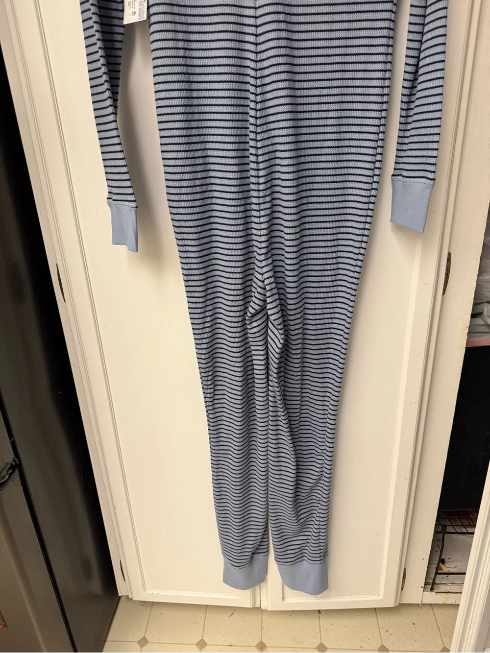 Jockey Light Gray and Black Striped Knit Top